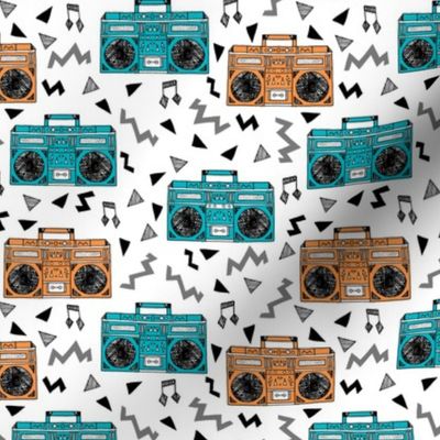 80s boombox // boomboxes 80s music print 80s fabric boombox music trendy fabric by andrea lauren