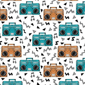 80s boombox // boomboxes 80s music print 80s fabric boombox music trendy fabric by andrea lauren