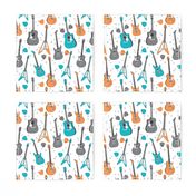 guitars // guitar electric guitar music fabric fabrics boys rock band fabric trendy music fabric print by andrea lauren