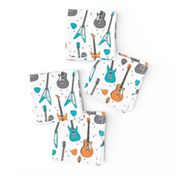 guitars // guitar electric guitar music fabric fabrics boys rock band fabric trendy music fabric print by andrea lauren