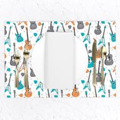 guitars // guitar electric guitar music fabric fabrics boys rock band fabric trendy music fabric print by andrea lauren