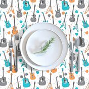 guitars // guitar electric guitar music fabric fabrics boys rock band fabric trendy music fabric print by andrea lauren