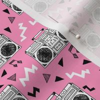 boombox // 80s music pink 80s fabric 80s print girls fabric