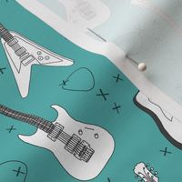 guitars // electric guitars music fabric rock band guitar music fabric