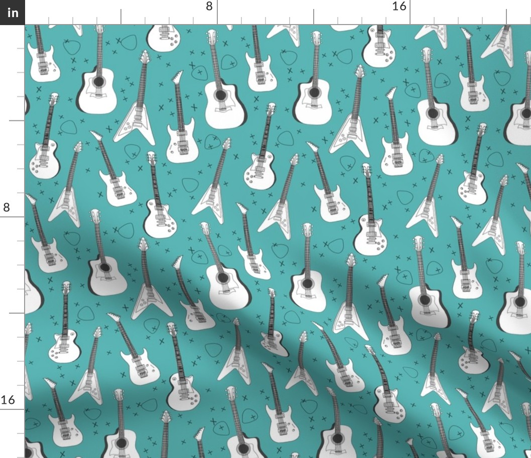 guitars // electric guitars music fabric rock band guitar music fabric