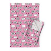 cassette // 80s casette 90s fabric pink girls hand-drawn fabric casettes