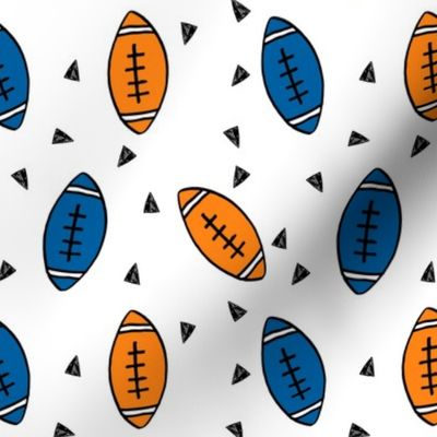 football fabric // blue and orange uf football sports sport fabric college football fabric blue and orange footballs gators andrea lauren fabric