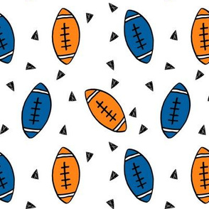 football fabric // blue and orange uf football sports sport fabric college football fabric blue and orange footballs gators andrea lauren fabric