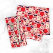 16-13Q Apple Pie Fruit Food American Teacher Patriotic Picnic Red White Blue 4th of July _Miss Chiff Designs