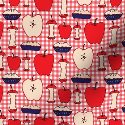 16-13Q Apple Pie Fruit Food American Teacher Patriotic Picnic Red White Blue 4th of July _Miss Chiff Designs