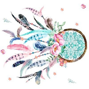 8" in 90 degrees - Pink & Aqua Dreamcatcher 