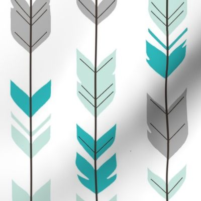 Arrow feathers - mint, teal, grey