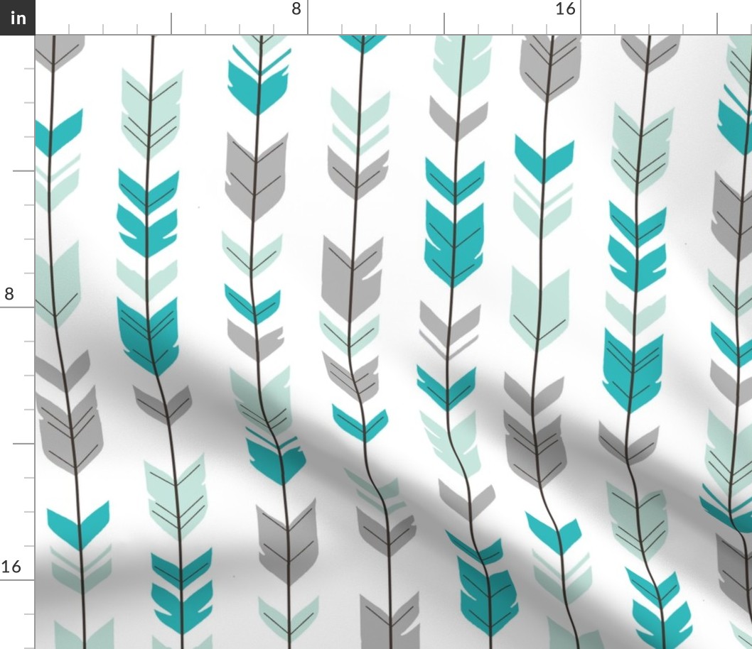 Arrow feathers - mint, teal, grey