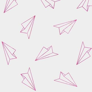 Paper Airplanes Neon Pink on Gray