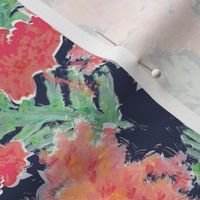 Tropical Hibiscus Watercolor in Atlantic Navy