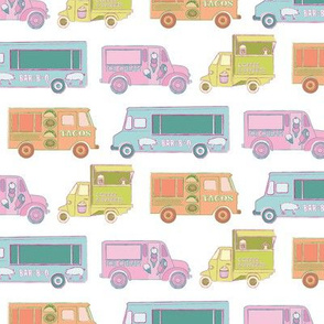 food trucks in white 