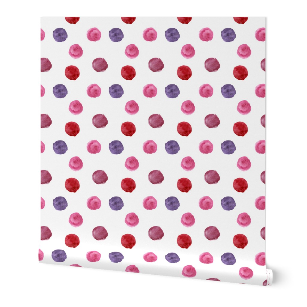 Watercolor pink polka dot