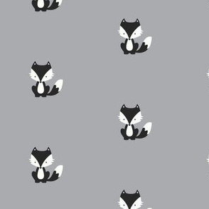 Fox on grey