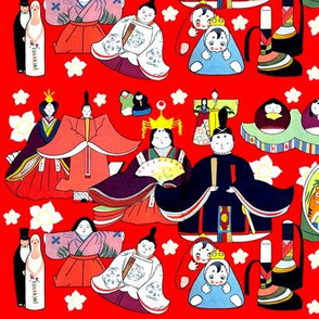 Japanese dolls king queens emperor empress Hinamatsuri  festivals oriental asian kimonos sakura cherry blossoms king queens thrones royalty wedding husbands wife wives children tigers wedding grooms brides traditional