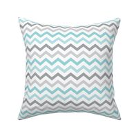 little one blues :: chevron blue and grey