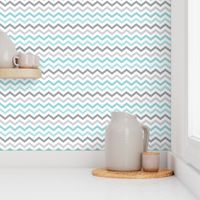 little one blues :: chevron blue and grey