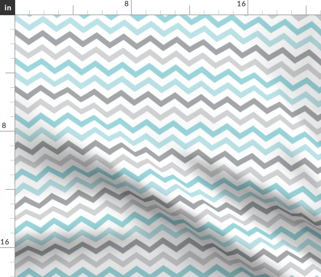 little one blues :: chevron blue and grey