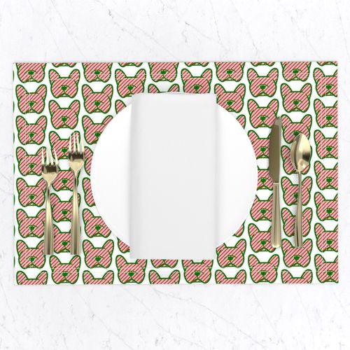 French Bulldog in candy cane pattern