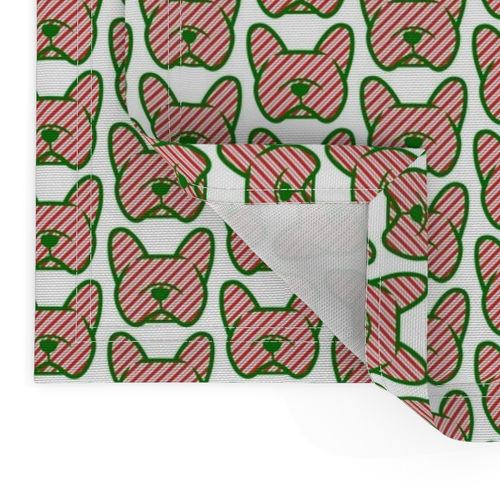 French Bulldog in candy cane pattern