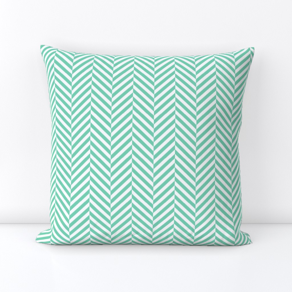 herringbone LG sea foam green