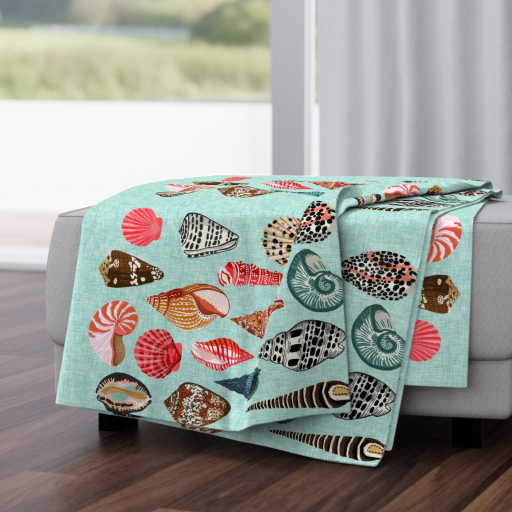 tea towel shells // beach ocean tea towels kitchen towel tea towel design tea towel fabric cut and sew tea towel andrea lauren andrea lauren design