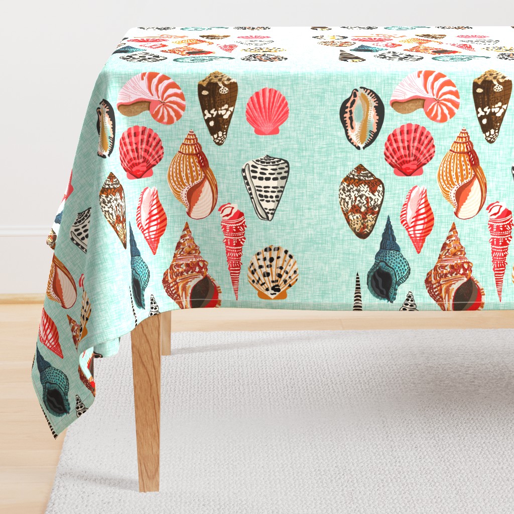 tea towel shells // beach ocean tea towels kitchen towel tea towel design tea towel fabric cut and sew tea towel andrea lauren andrea lauren design