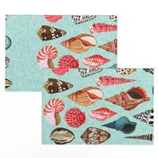 tea towel shells // beach ocean tea towels kitchen towel tea towel design tea towel fabric cut and sew tea towel andrea lauren andrea lauren design