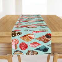 tea towel shells // beach ocean tea towels kitchen towel tea towel design tea towel fabric cut and sew tea towel andrea lauren andrea lauren design