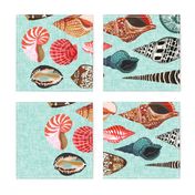 tea towel shells // beach ocean tea towels kitchen towel tea towel design tea towel fabric cut and sew tea towel andrea lauren andrea lauren design