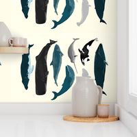 tea towel whales // whale tea towel oceans tea towels ocean animal kitchen cut and sew whale design tea towel fabric