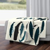 tea towel whales // whale tea towel oceans tea towels ocean animal kitchen cut and sew whale design tea towel fabric