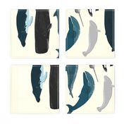 tea towel whales // whale tea towel oceans tea towels ocean animal kitchen cut and sew whale design tea towel fabric