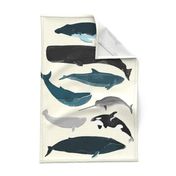 tea towel whales // whale tea towel oceans tea towels ocean animal kitchen cut and sew whale design tea towel fabric