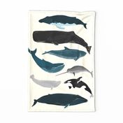 tea towel whales // whale tea towel oceans tea towels ocean animal kitchen cut and sew whale design tea towel fabric