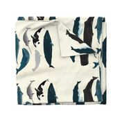 tea towel whales // whale tea towel oceans tea towels ocean animal kitchen cut and sew whale design tea towel fabric