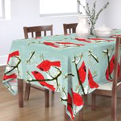 tea towels // cardinal red bird winter tea towel cut and sew fabric