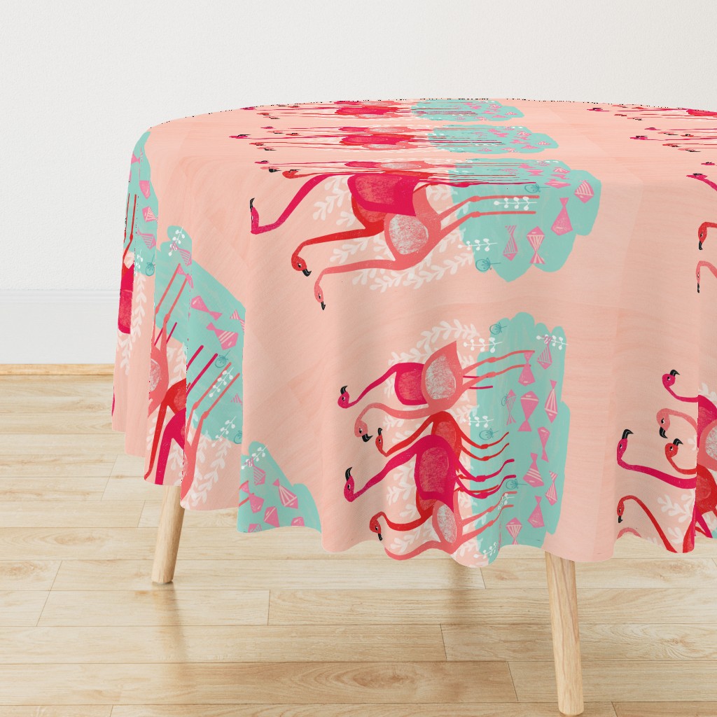 tea towels // flamingo birds pink cut and sew kitchen retro camper kitschy kitsch tea towel