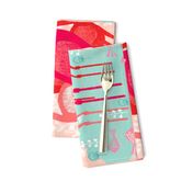 tea towels // flamingo birds pink cut and sew kitchen retro camper kitschy kitsch tea towel