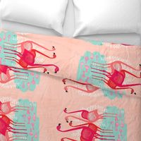 tea towels // flamingo birds pink cut and sew kitchen retro camper kitschy kitsch tea towel