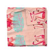 tea towels // flamingo birds pink cut and sew kitchen retro camper kitschy kitsch tea towel