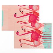 tea towels // flamingo birds pink cut and sew kitchen retro camper kitschy kitsch tea towel