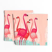 tea towels // flamingo birds pink cut and sew kitchen retro camper kitschy kitsch tea towel