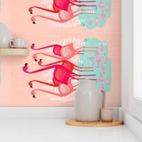 tea towels // flamingo birds pink cut and sew kitchen retro camper kitschy kitsch tea towel