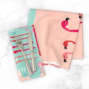 tea towels // flamingo birds pink cut and sew kitchen retro camper kitschy kitsch tea towel