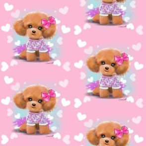 Miniature Poodle Toodles Pink M